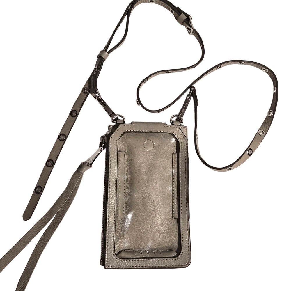 Aimee Kestenberg Grey Leather Crossbody Phone Bag Wallet Case A381687